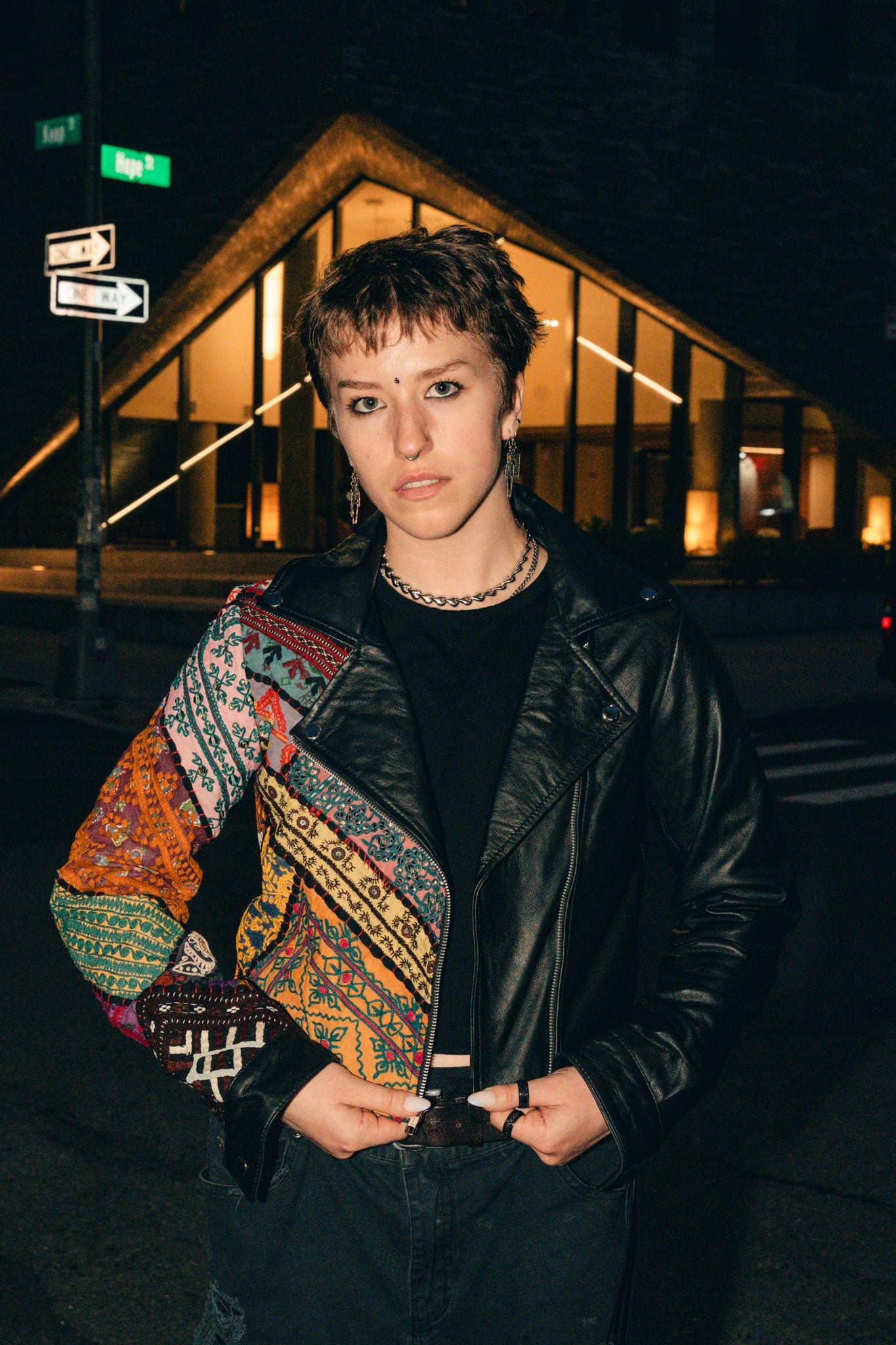 Ralli Leather Jacket — No. 07 — Cropped Half Patchwork — Size S