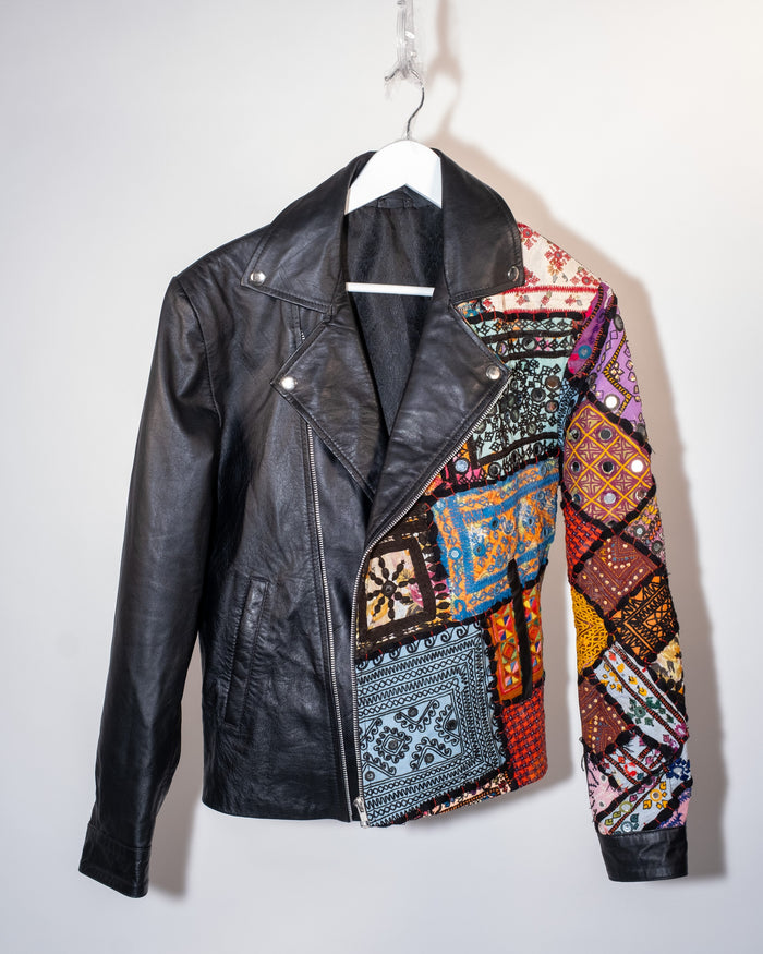 Ralli Leather Jacket — No. 05 — Regular Half Patchwork — Size S