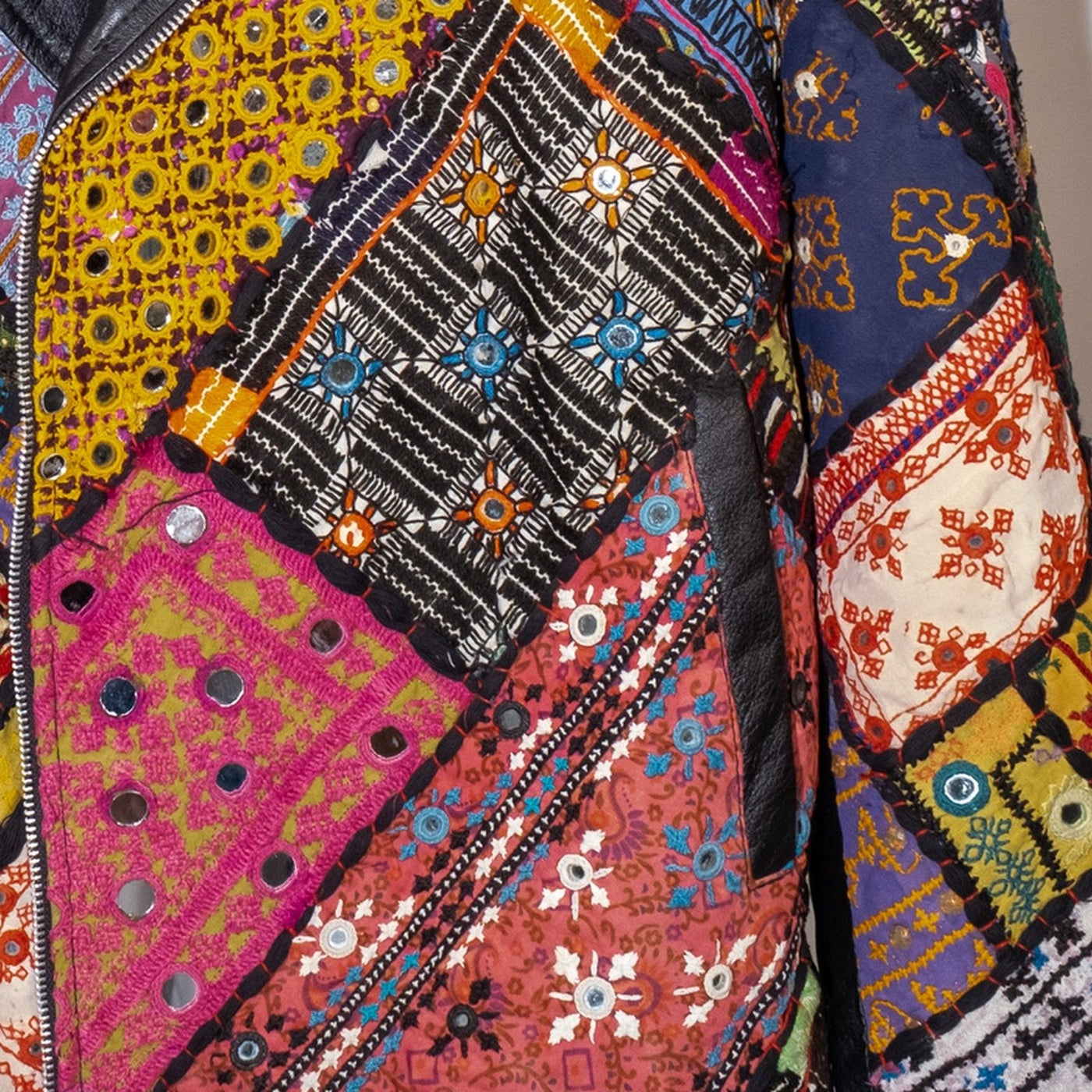 Ralli Leather Jacket — No. 18 — Regular Full Patchwork — Size L